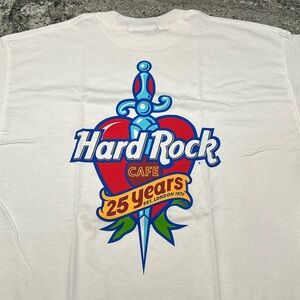 Vintage Hard Rock Cafe London 25 Year Anniversary T Shirt size XL.